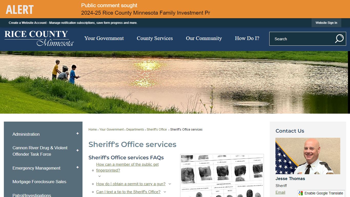 Sheriff's Office services | Rice County, MN